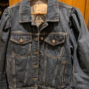 Pilcro | Anthropologie Puff-Sleeve Denim Jacket Size M